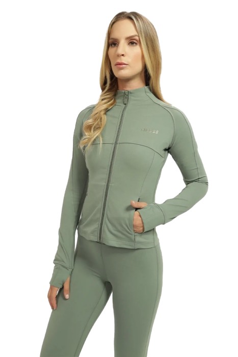 Guess - Marika Ls Zip Active Kadın Ceket - V4YP12KCD02 Haki