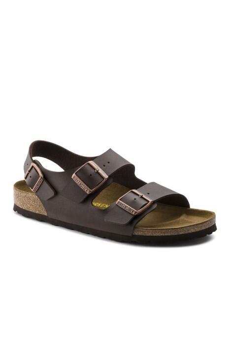 Birkenstock - Milano Bf Erkek Sandalet - 034703 Koyu Kahverengi