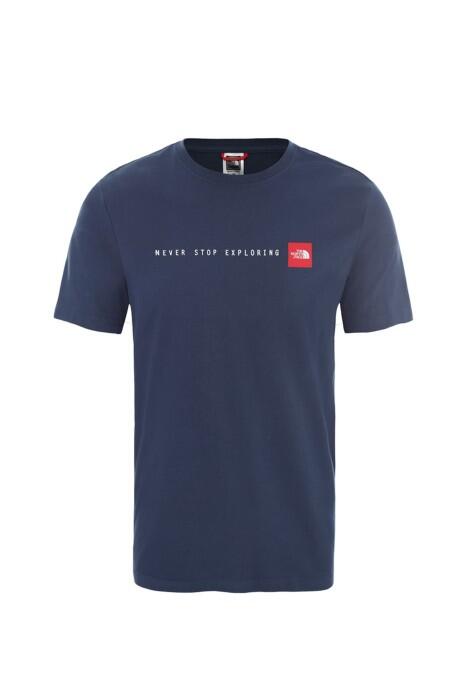 The North Face - Never Stop Exploring Tee - Eu Erkek T-Shirt - NF0A2TX4 Mavi/Kırmızı