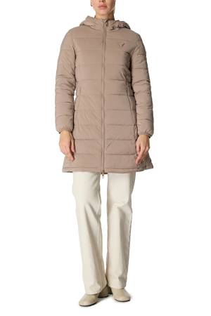 New Aleta Long Puffer Kadın Mont - V4YL05WF3X0 Bej - Thumbnail