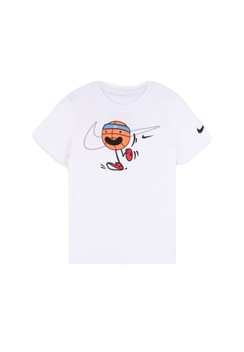 Nike Kids - Nıkemojıı Sportball Çocuk T-Shirt - 86J624 Beyaz-Siyah