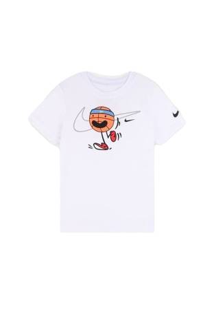 Nıkemojıı Sportball Çocuk T-Shirt - 86J624 Beyaz-Siyah - Thumbnail