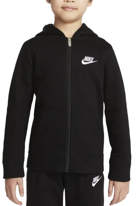 Nike Kids - Nkb Club Fleece Tam Fermuarlı Erkek Çocuk Kapüşonlu SweatShirt - 86F321 Siyah