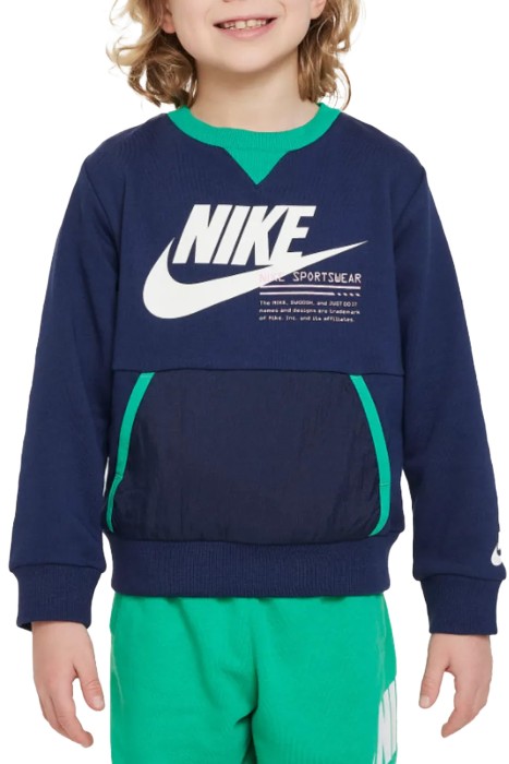 Nike Kids - Nsw Paınt Yf Ft Crew Erkek Çocuk SweatShirt - 86L749 Lacivert