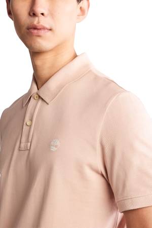 Pique Short Sleeve Erkek Polo T-Shirt - TB0A26N4 Pudra Pembe - Thumbnail