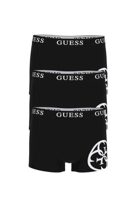 Guess - Placed Logo Erkek 3'lü Boxer - U4RG04K6YW0 Siyah