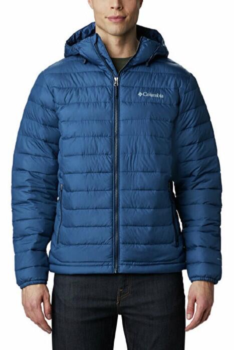 Columbia - Powder Lite Hooded Erkek Mont - WO1151 Gece Mavi