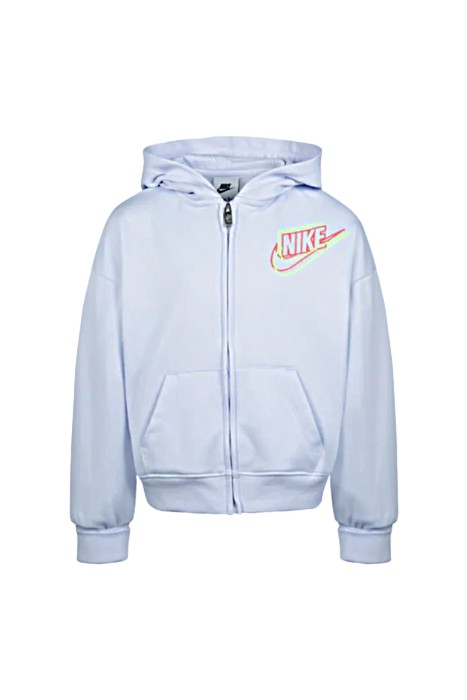 Nike Kids - Recycled Hoody Tam Fermuarlı Çocuk SweatShirt - 36J884 Buz Mavisi