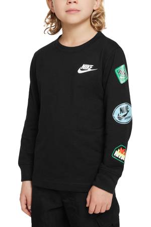 Retro Sticker Ls Tee Çocuk SweatShirt - 86L833 Siyah - Thumbnail