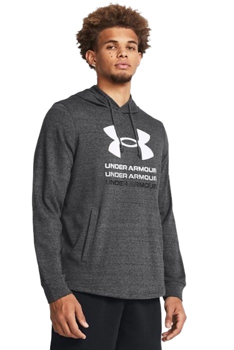 Under Armour - Rival Terry Graphic Erkek Kapüşonlu SweatShirt -1386047 Gri