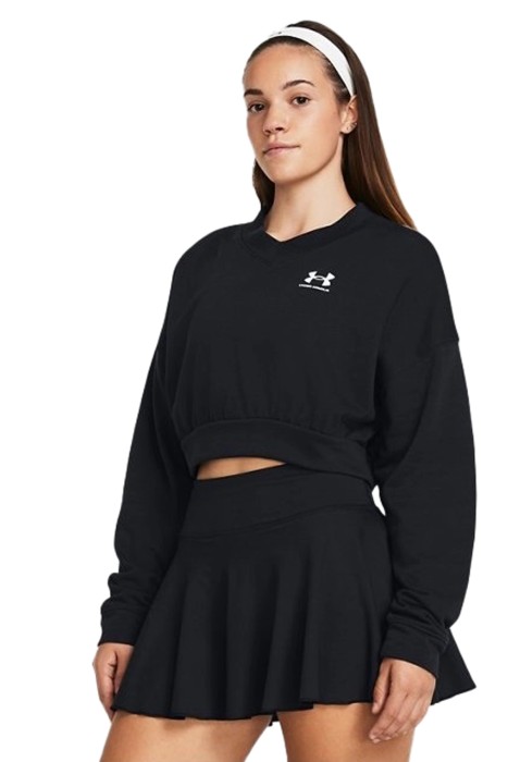 Under Armour - Rival Terry OS Kadın Crop SweatShirt - 1382738 Siyah