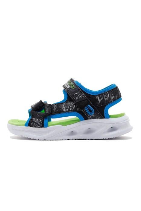 Skechers - Sola Glow - Aquatastic Erkek Çocuk Sandalet - 401672L Siyah/Mavi/Açık Yeşil