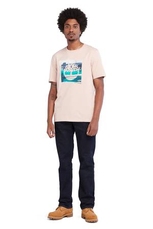 Ss Coast Inspired Logo Graphic Tee Regul Erkek T-Shirt- TB0A65WH Pudra Pembe - Thumbnail