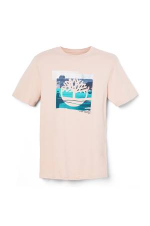 Ss Coast Inspired Logo Graphic Tee Regul Erkek T-Shirt- TB0A65WH Pudra Pembe - Thumbnail