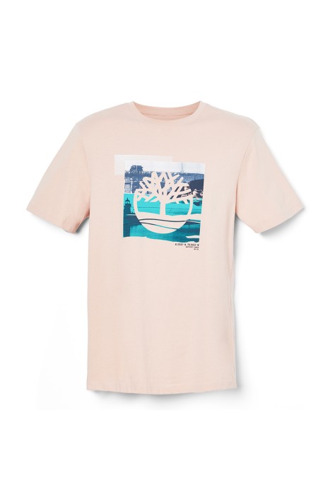 Ss Coast Inspired Logo Graphic Tee Regul Erkek T-Shirt- TB0A65WH Pudra Pembe