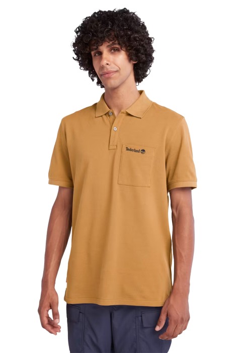 Timberland - Ss Modern Wash Pocket Erkek Polo T-Shirt - TB0A65P1 Açık Kahverengi