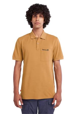 Ss Modern Wash Pocket Erkek Polo T-Shirt - TB0A65P1 Açık Kahverengi - Thumbnail