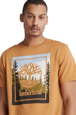 Ss Outdoor Inspired Graphic Erkek T-Shirt - TB0A6F4K Açık Kahverengi - Thumbnail