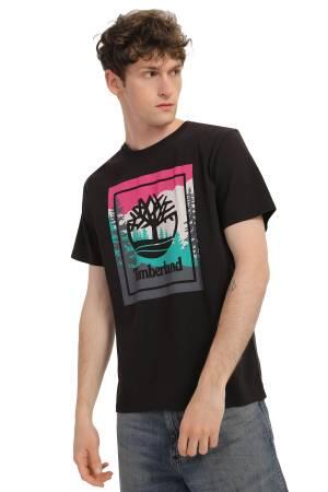 Ss Outdoor Inspired Graphic Erkek T-Shirt - TB0A6F4K Siyah - Thumbnail