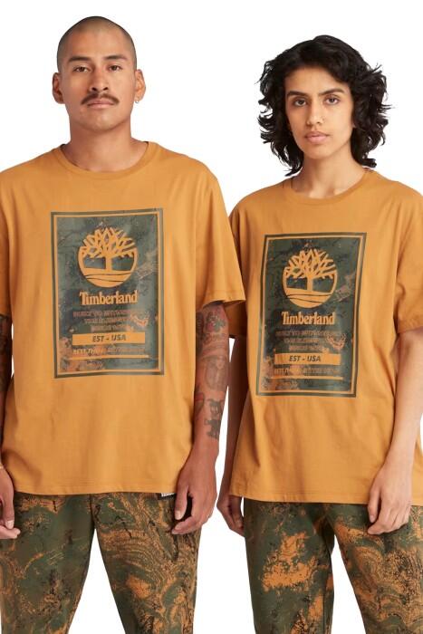 Timberland - Ss Printed Logo Erkek T-Shirt - TB0A66X1 Açık Kahverengi