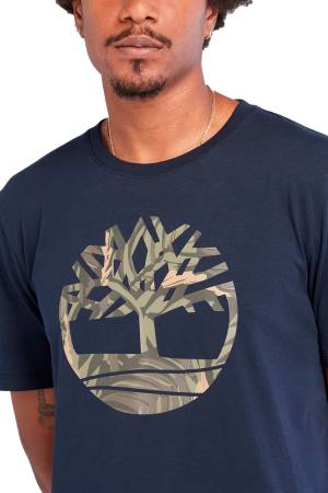 Ss Tree Logo Seasonal Camo Erkek T-Shirt - TB0A68VH Lacivert - Thumbnail