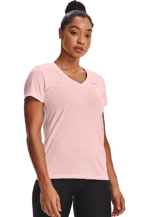 Under Armour - Tech Ssv - Twist Kadın V Yaka T-Shirt - 1258568 Pembe