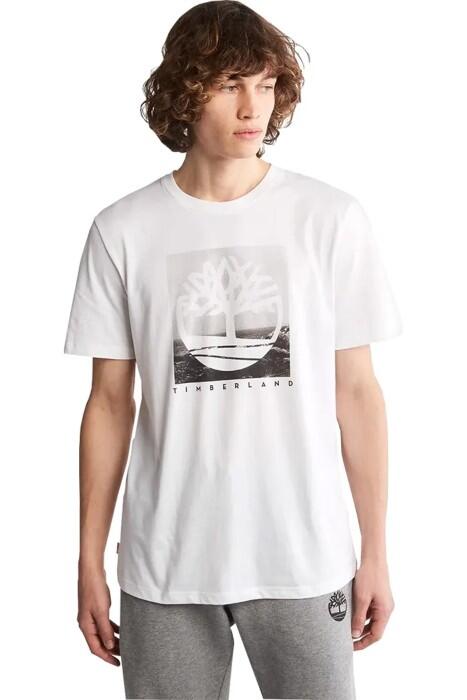 Timberland - Tfo Ss Front Print Photographic Tee Erkek T-Shirt - TB0A274R Beyaz