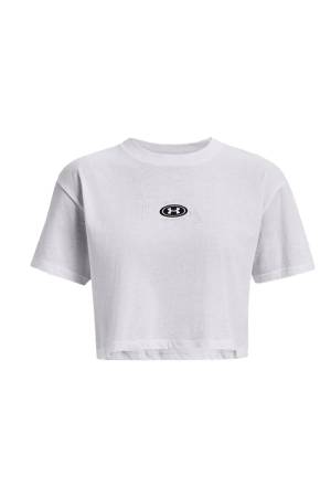 Ua Branded Logo Kadın Crop T-Shirt - 1376751 Beyaz - Thumbnail