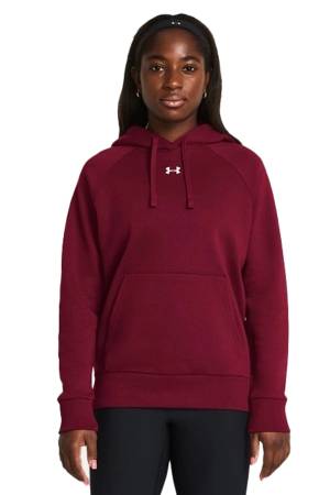 Ua Rival Fleece Hoodie Kadın Sweatshirt - 1379500 Bordo - Thumbnail