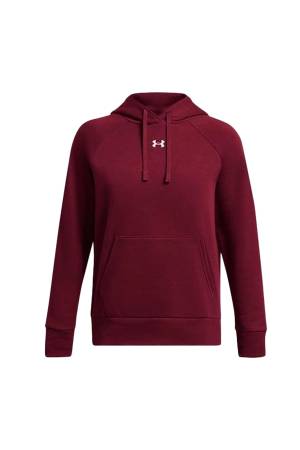 Ua Rival Fleece Hoodie Kadın Sweatshirt - 1379500 Bordo - Thumbnail