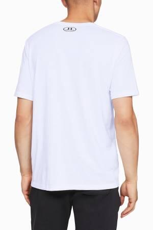 Ua Sportstyle Lc Ss Erkek T-Shirt - 1326799 Beyaz/Gri - Thumbnail