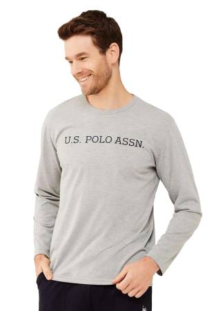 U.S. Polo Assn. Erkek SweatShirt - US.01.18467 Gri Melanj - Thumbnail