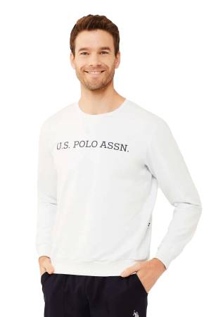 U.S. Polo Assn. Erkek SweatShirt - US.01.18468 Beyaz - Thumbnail