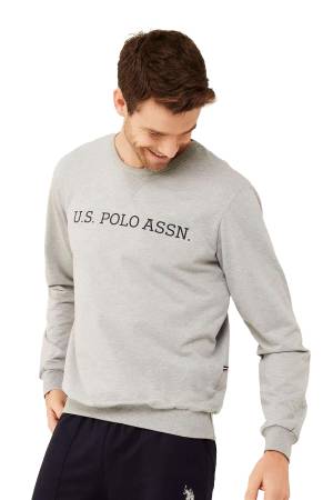 U.S. Polo Assn. Erkek SweatShirt - US.01.18468 Gri Melanj - Thumbnail