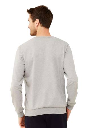 U.S. Polo Assn. Erkek SweatShirt - US.01.18468 Gri Melanj - Thumbnail