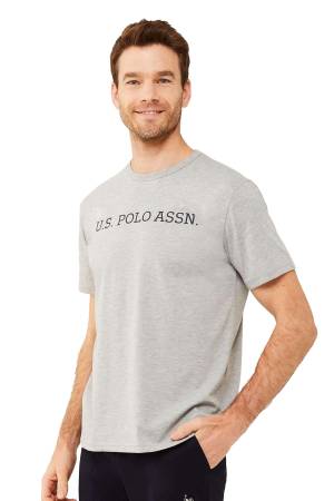 U.S. Polo Assn. Erkek T-Shirt - US.01.18465 Gri Melanj - Thumbnail