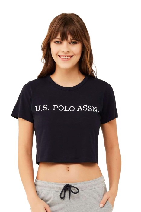 U.S. Polo Assn. - U.S. Polo Assn. Kadın Crop T-Shirt - US.01.16609 Lacivert