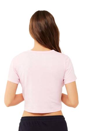 U.S. Polo Assn. Kadın Crop T-Shirt - US.01.16609 Pembe - Thumbnail