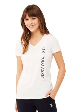 U.S. Polo Assn. Kadın T-Shirt - US.01.16596 Beyaz - Thumbnail