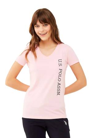 U.S. Polo Assn. Kadın T-Shirt - US.01.16596 Pembe - Thumbnail