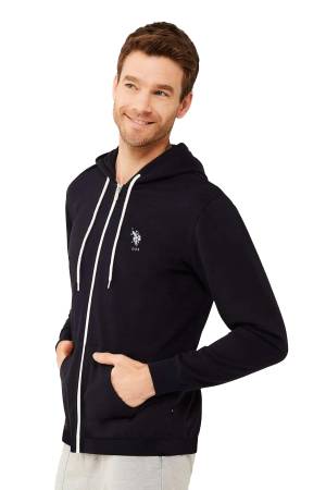 U.S. Polo Assn. Tam Fermuarlı Erkek SweatShirt - US.01.18469 Lacivert - Thumbnail