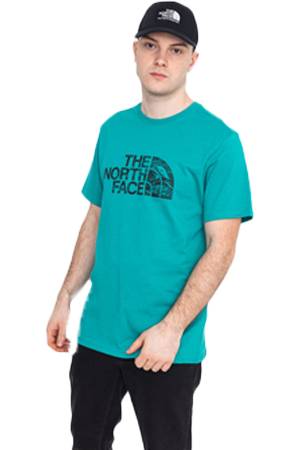 Woodcut Dome Tee-Eu Erkek T-Shirt - NF00A3G1 Turkuaz - Thumbnail