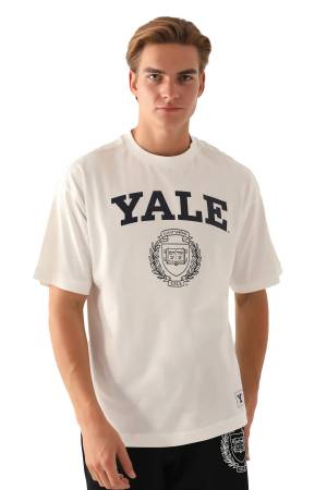 Yale Book Erkek T-Shirt - L1742-XS Krem - Thumbnail