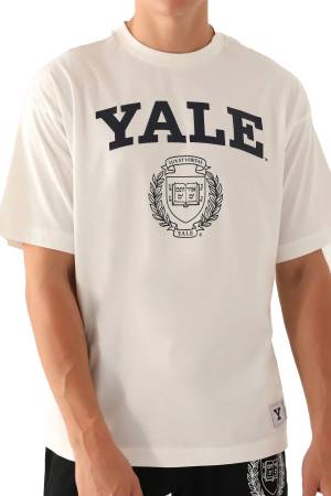 Yale Book Erkek T-Shirt - L1742-XS Krem - Thumbnail