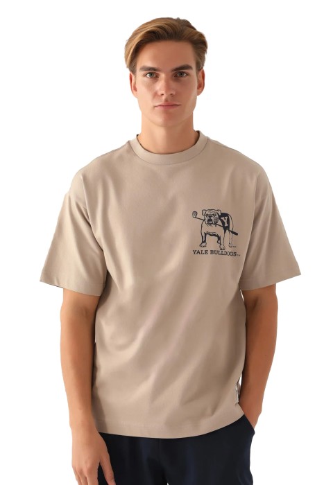 Yale Buldogs Erkek T-Shirt - L1745-XS Bej