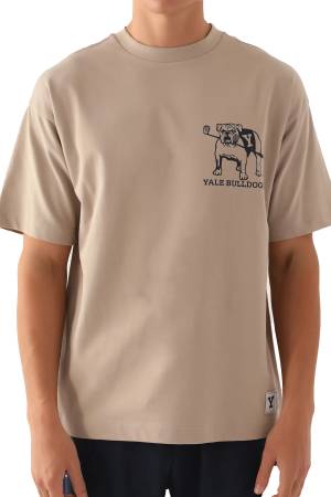 Yale Buldogs Erkek T-Shirt - L1745-XS Bej - Thumbnail