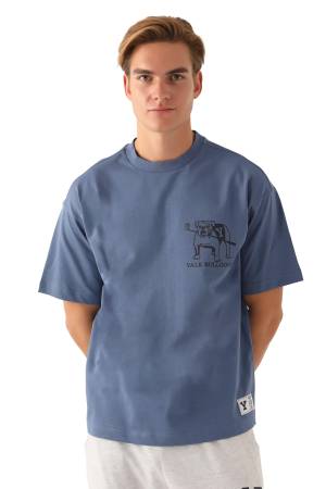 Yale Buldogs Erkek T-Shirt - L1745-XS Mavi - Thumbnail