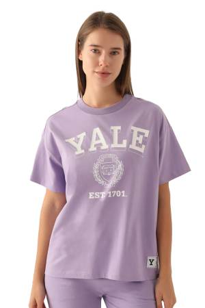 Yale Comfortable Kadın T-Shirt - L1753-XS Lila - Thumbnail