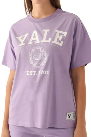 Yale Comfortable Kadın T-Shirt - L1753-XS Lila - Thumbnail