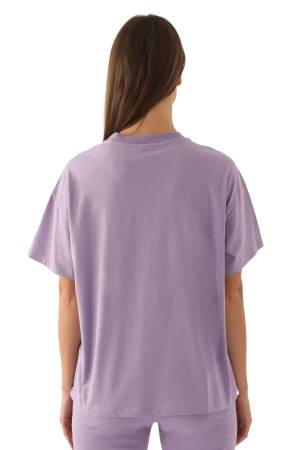 Yale Comfortable Kadın T-Shirt - L1753-XS Lila - Thumbnail